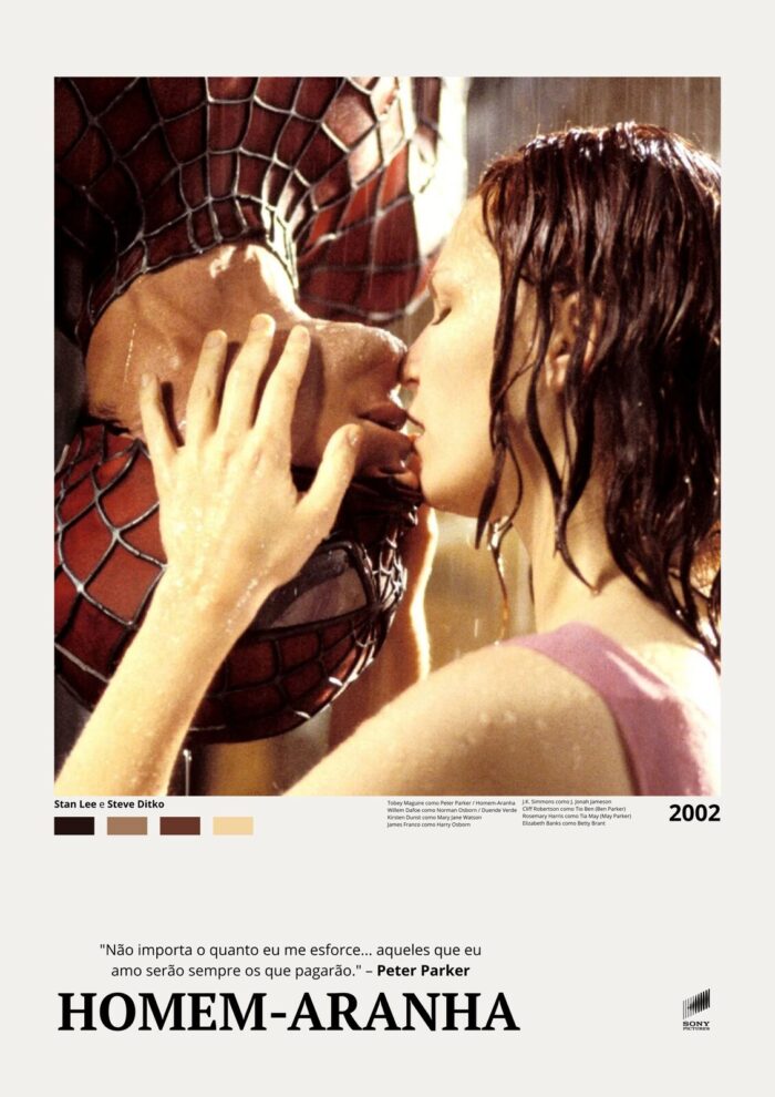 Mary Jane Watson e Peter Parker - Beijo na Chuva - Homem-Aranha