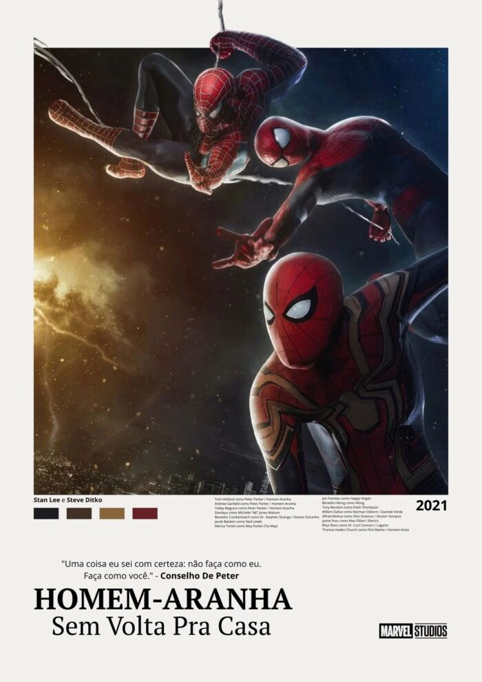 Peter Parker Tobey Maguire Andrew Garfield e Tom Holland - 3 Aranhas Juntos - Sem Volta Pra Casa